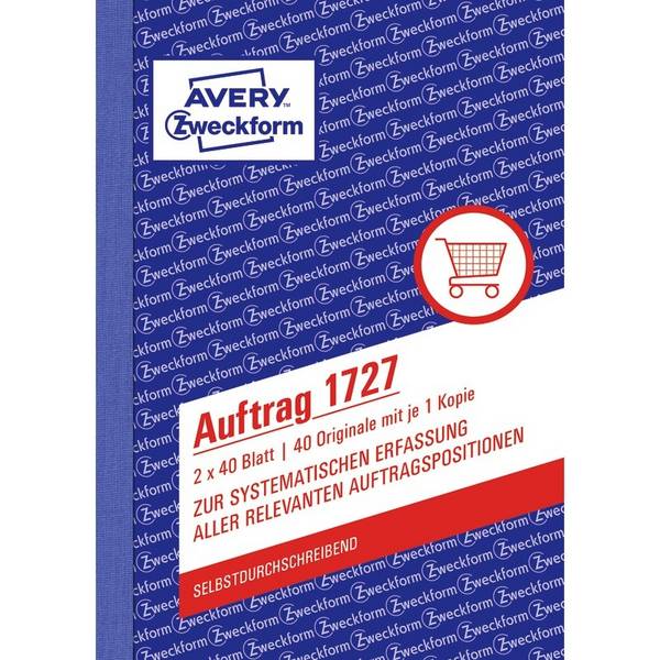 AVERY® Zweckform Auftrag 1727, A6, selbstdurchschreibend, 2x40 Blatt