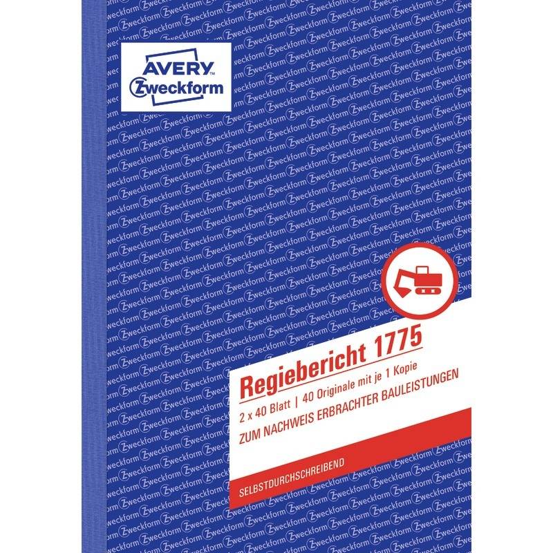 Formularbuch Regiebericht A5 2x40 Blatt selbstdurchschreibend weiß/gelb-0