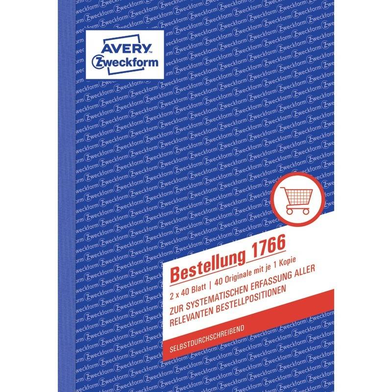 AVERY® Zweckform Bestellung 1766, A5, selbstdurchschreibend, 2x40 Blatt-0