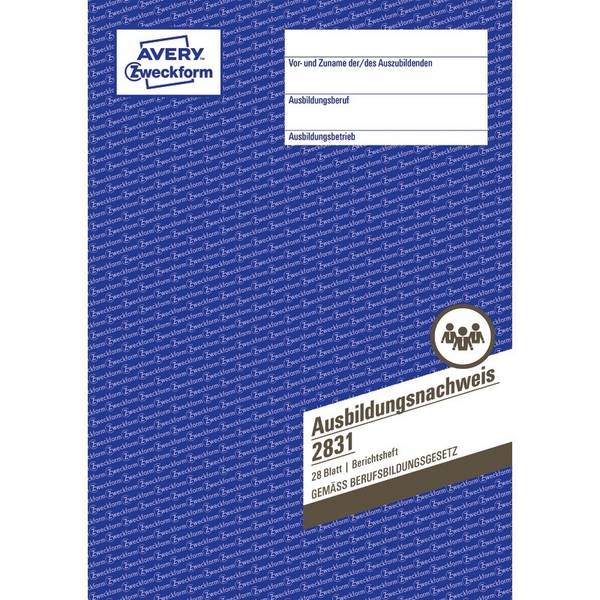 AVERY® Zweckform Ausbildungsnachweis 2831, in Heftform, A4, 28 Blatt