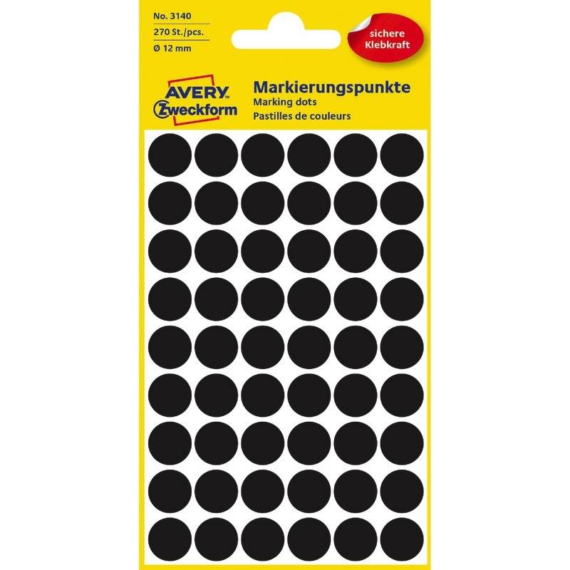 Markierungspunkt 12mm schwarz 270 St./Pack. - Artikel: 129002490-0