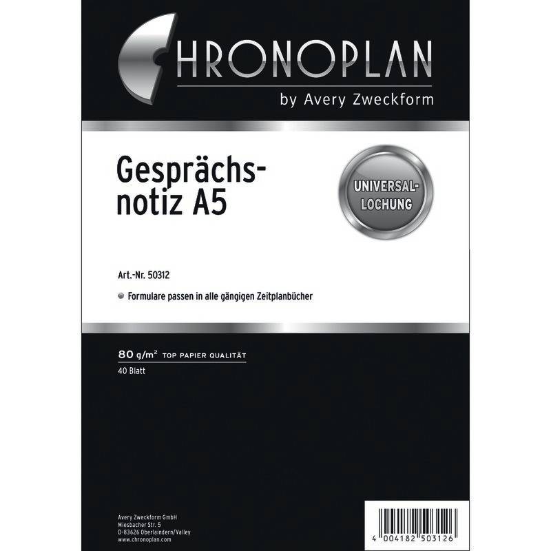 Chronoplan Gesprächsnotiz 50312, 40 Blatt, weiß-0