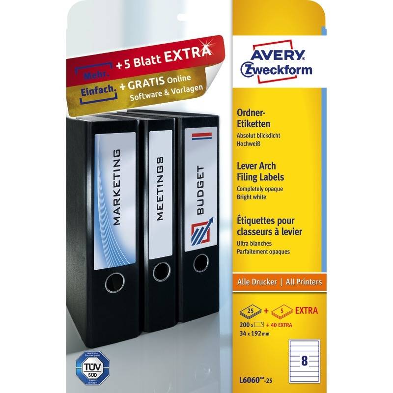 AVERY Zweckform Ordnerrücken-Etiketten, 34 x 192 mm, weiß (7236026)-0