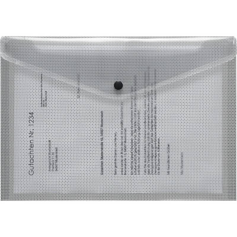 Dokumentenmappe A4 quer PP Druckknopf transparent-1