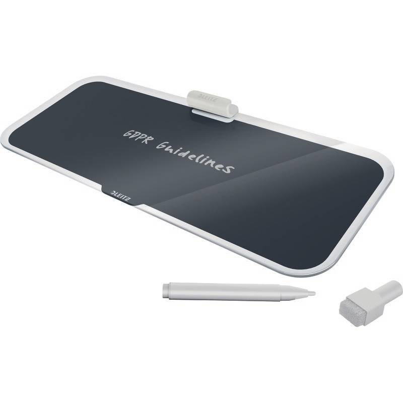 Desktop-Memoboard Cosy 380x150x60mm Glas grau-1