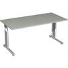 Geramöbel Rechtecktisch Flex BxH 1600x800 mm C-Kufe silber, lichtgrau