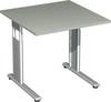 Geramöbel Rechtecktisch Flex BxH 800x800 mm C-Kufe silber, lichtgrau