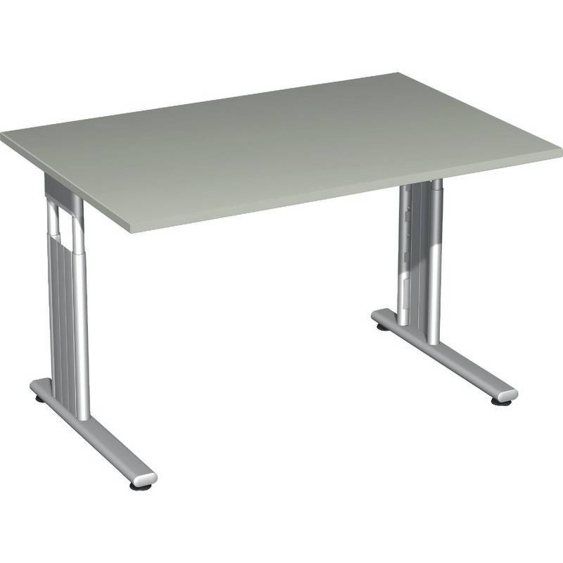 Geramöbel Rechtecktisch Flex BxH 1200x800 mm C-Kufe silber, lichtgrau