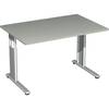 Geramöbel Rechtecktisch Flex BxH 1200x800 mm C-Kufe silber, lichtgrau