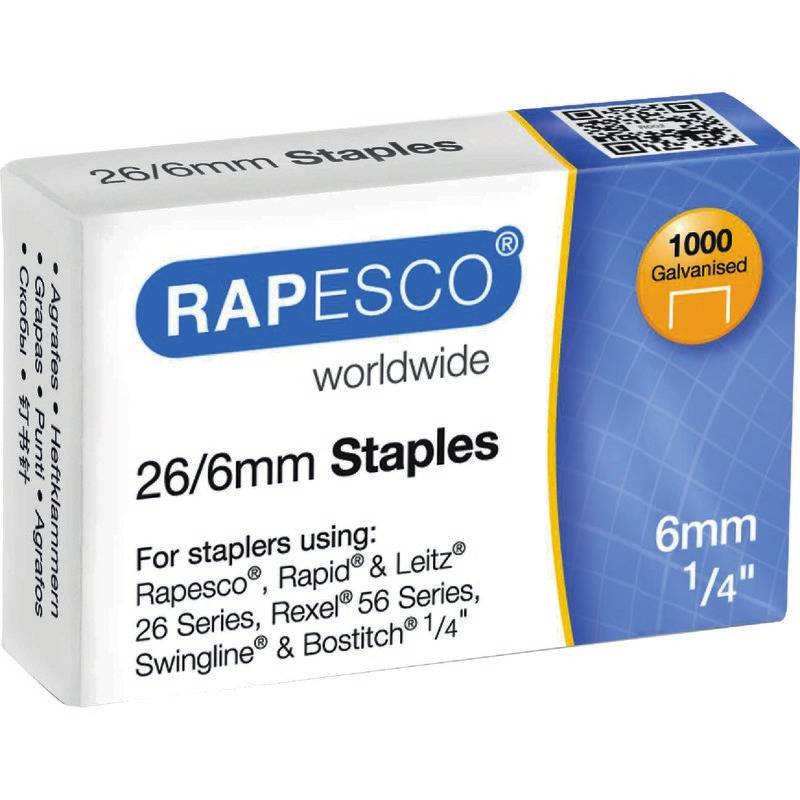 RAPESCO Heftklammer S11661Z3 26/6 verzinkt 1.000 St./Pack.-0