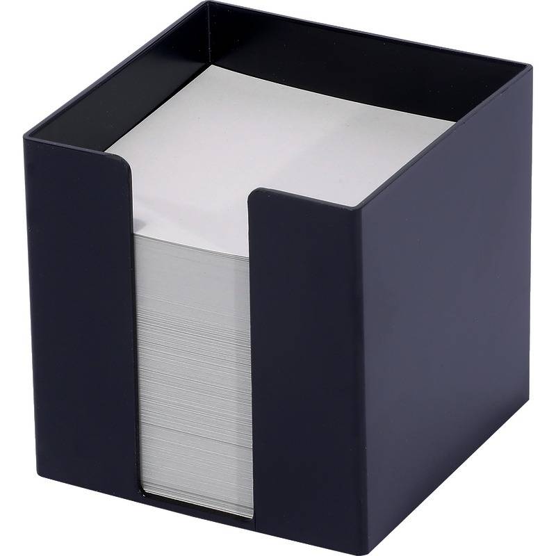 Zettelbox La Prima 9,5x9,5cm RC-Kunststoff schwarz gefüllt Recycling-Papier-0