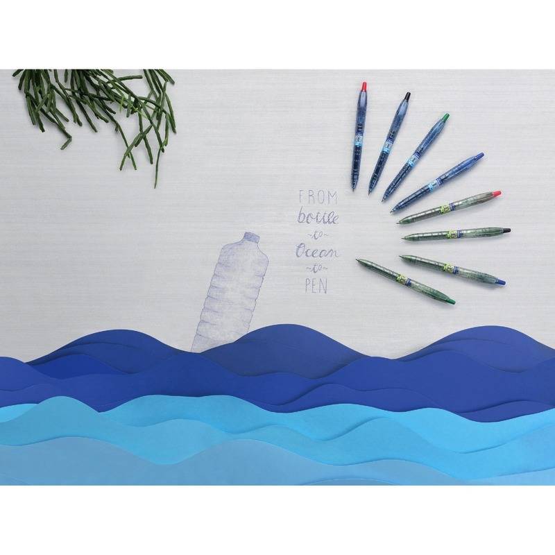 Spar-Set! 10 PILOT Gelschreiber B2P Bottle to Pen BeGreen + 10 Ersatzminen, blau-1