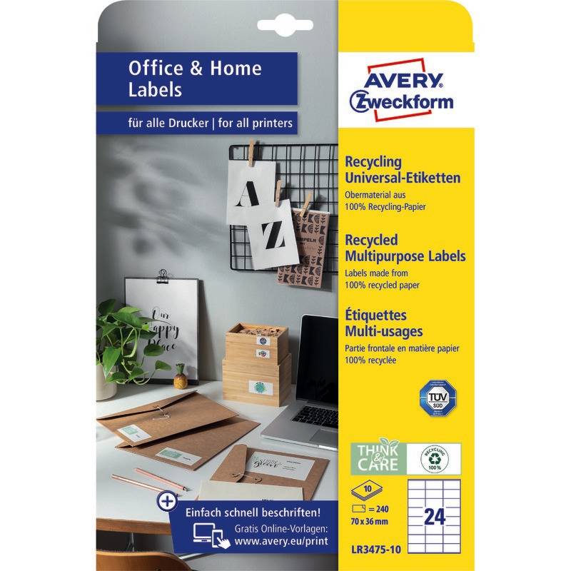 AVERY Zweckform Recycling-Universal-Etiketten Home Office (72047510)-1