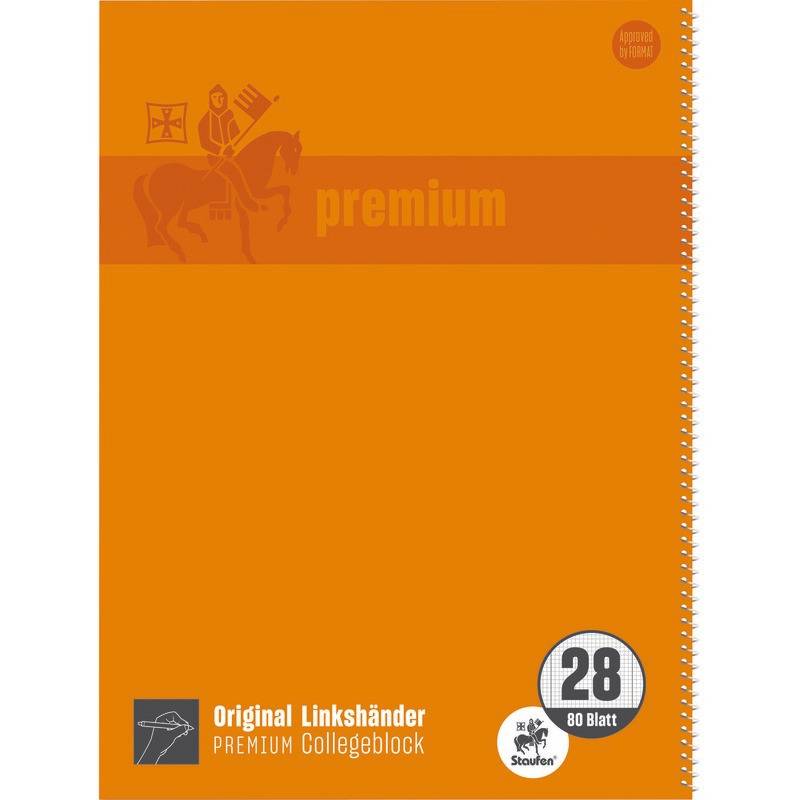 Staufen Premium Collegeblock Linkshänder Lineatur 28 DIN A4, kariert-0