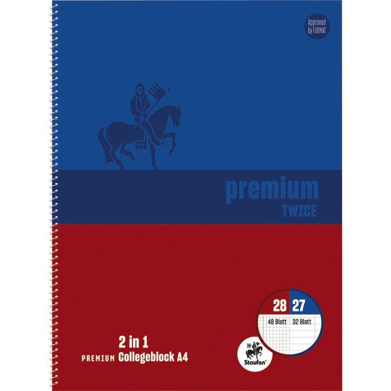 Staufen Premium Collegeblock Lineatur 28+27 DIN A4, kariert + liniert-0