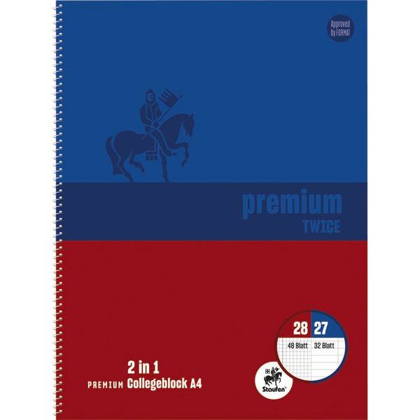 Staufen Premium Collegeblock Lineatur 28+27 DIN A4, kariert + liniert