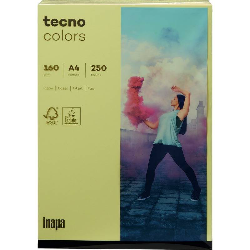Kopierpapier tecno® colors, DIN A4, 160 g/m², Pack: 250 Blatt, mittelgelb-0