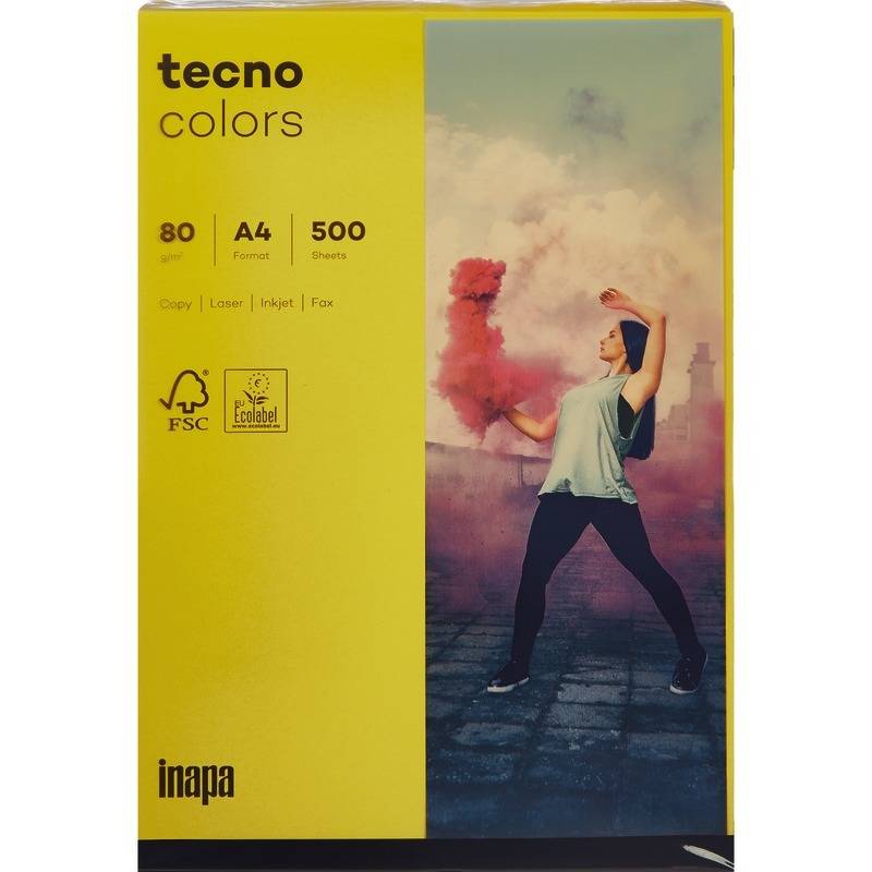 Kopierpapier tecno® colors, DIN A4, 80 g/m², Pack: 500 Blatt, intensivgelb