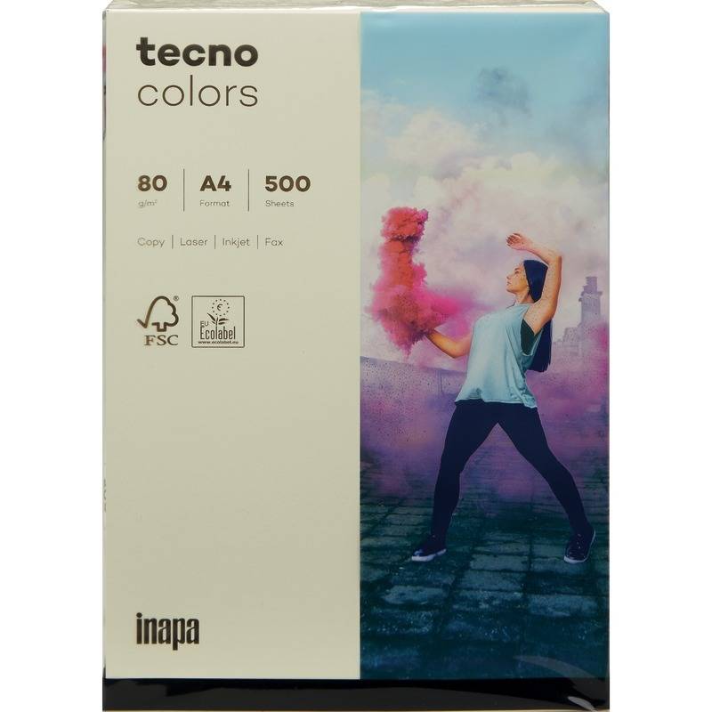 Kopierpapier tecno® colors, DIN A4, 80 g/m², Pack: 500 Blatt, Hellchamois