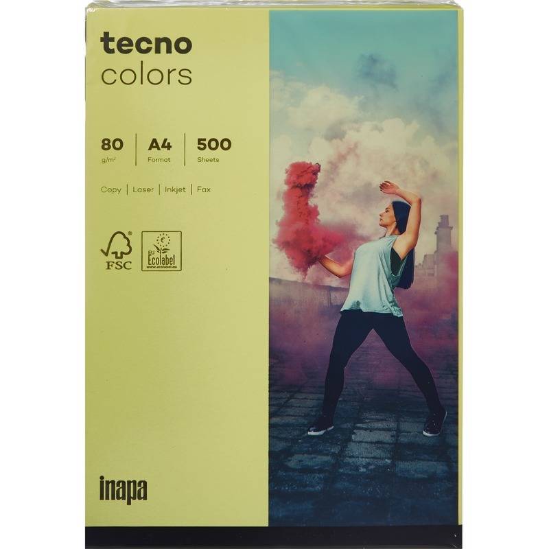 Kopierpapier tecno® colors, DIN A4, 80 g/m², Pack: 500 Blatt, mittelgelb