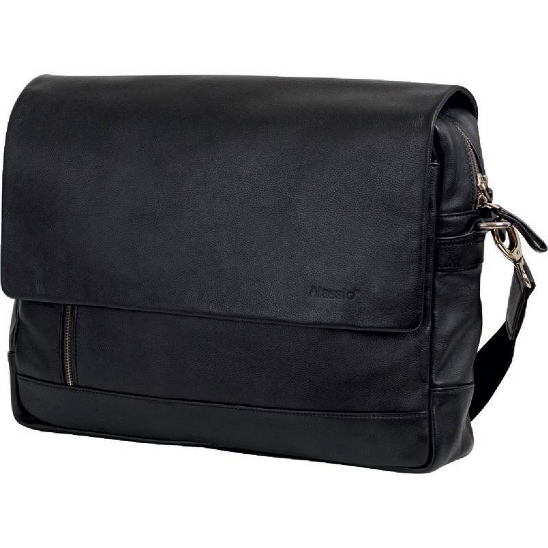 ALASSIO Schultertasche ORO, Leder, schwarz