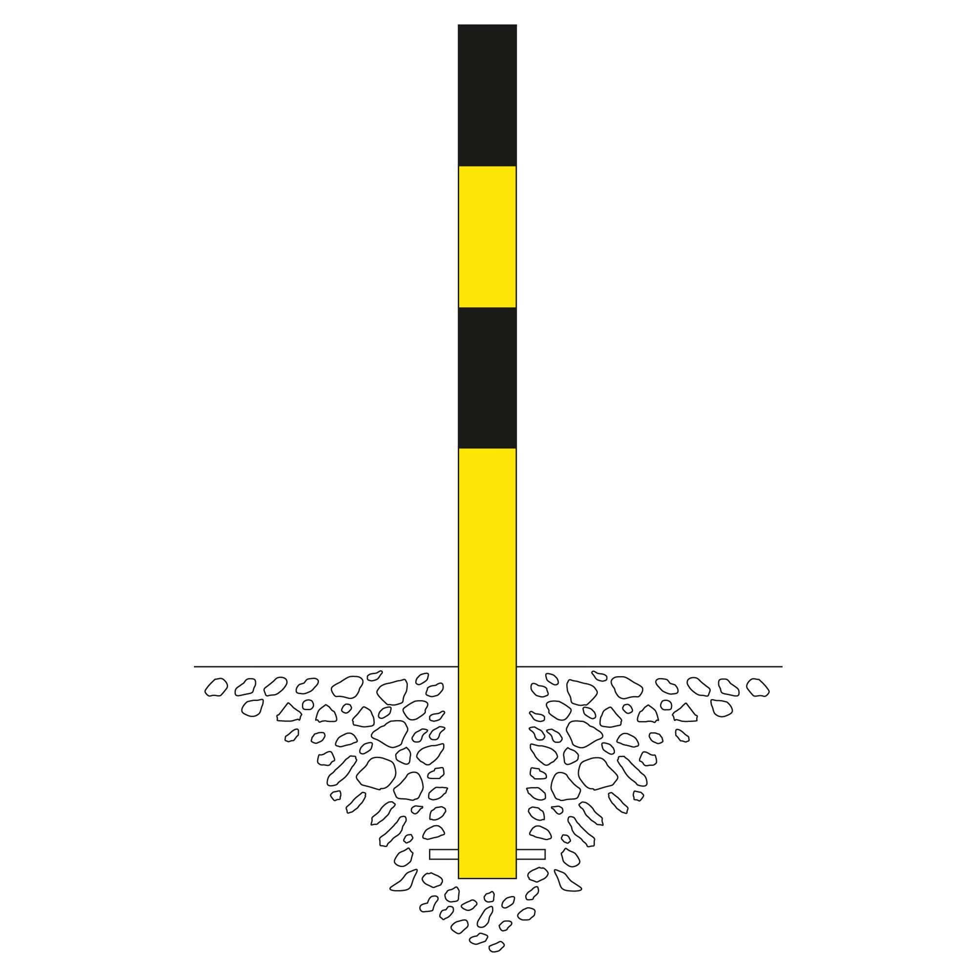 Moravia 103.11.316 MORION Absperrpfosten Zum Einbetonieren (Ø x H) 90 mm x 133 cm-1