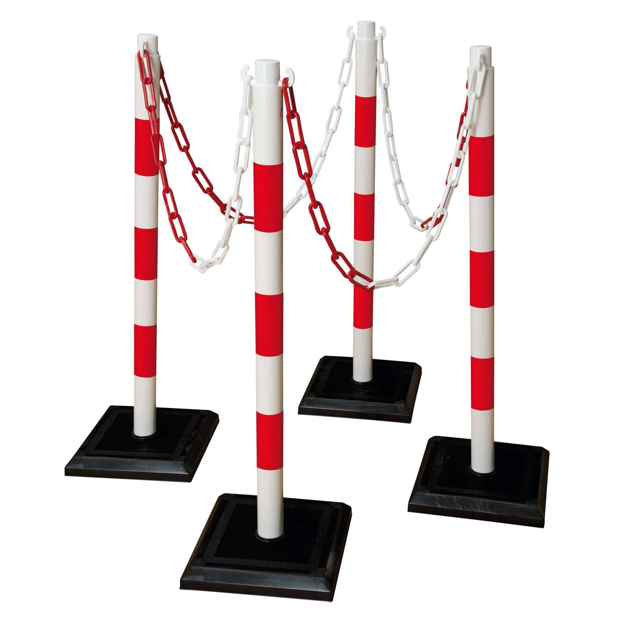 GUARDA-Plus Ketten-Warnständer SET, rot-weiß, aus robustem Kunststoff mit schwer-2