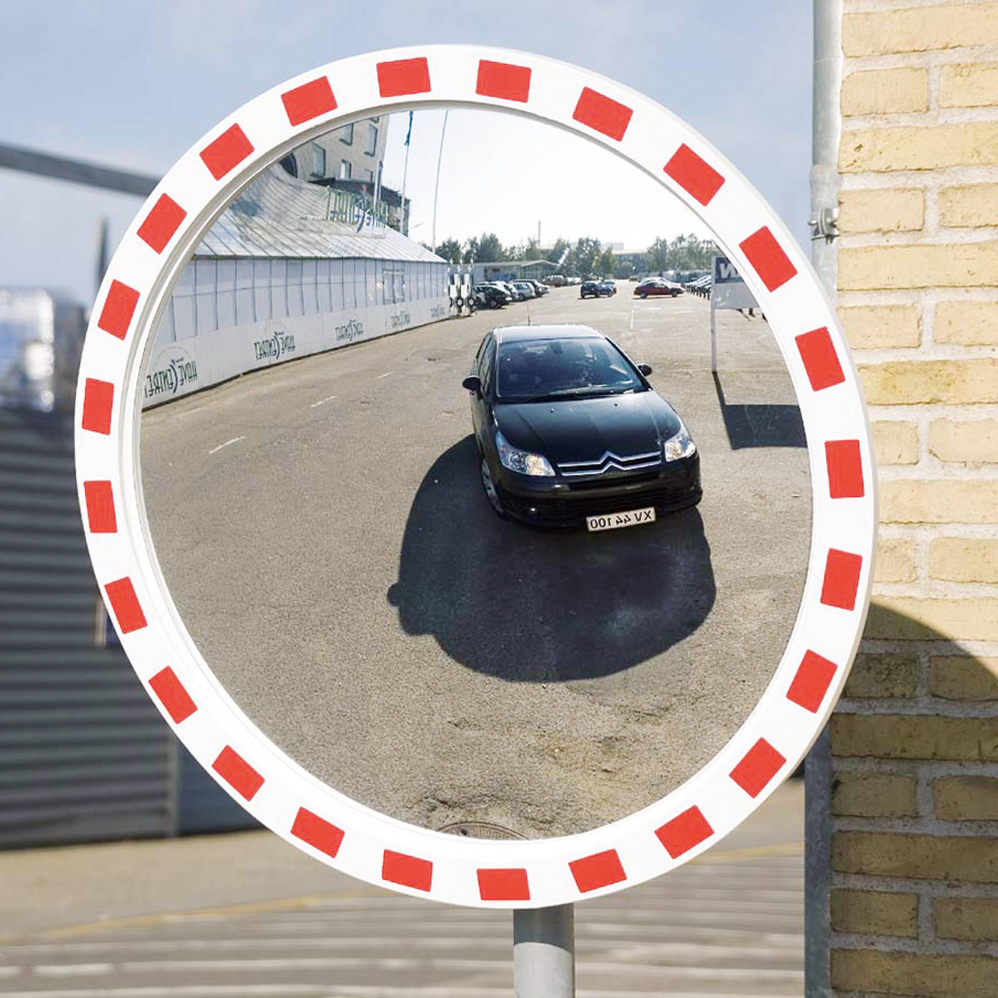 EUCRYL Verkehrsspiegel aus Acryl, 800 mm Durchmesser, integrierte Halterung für-3