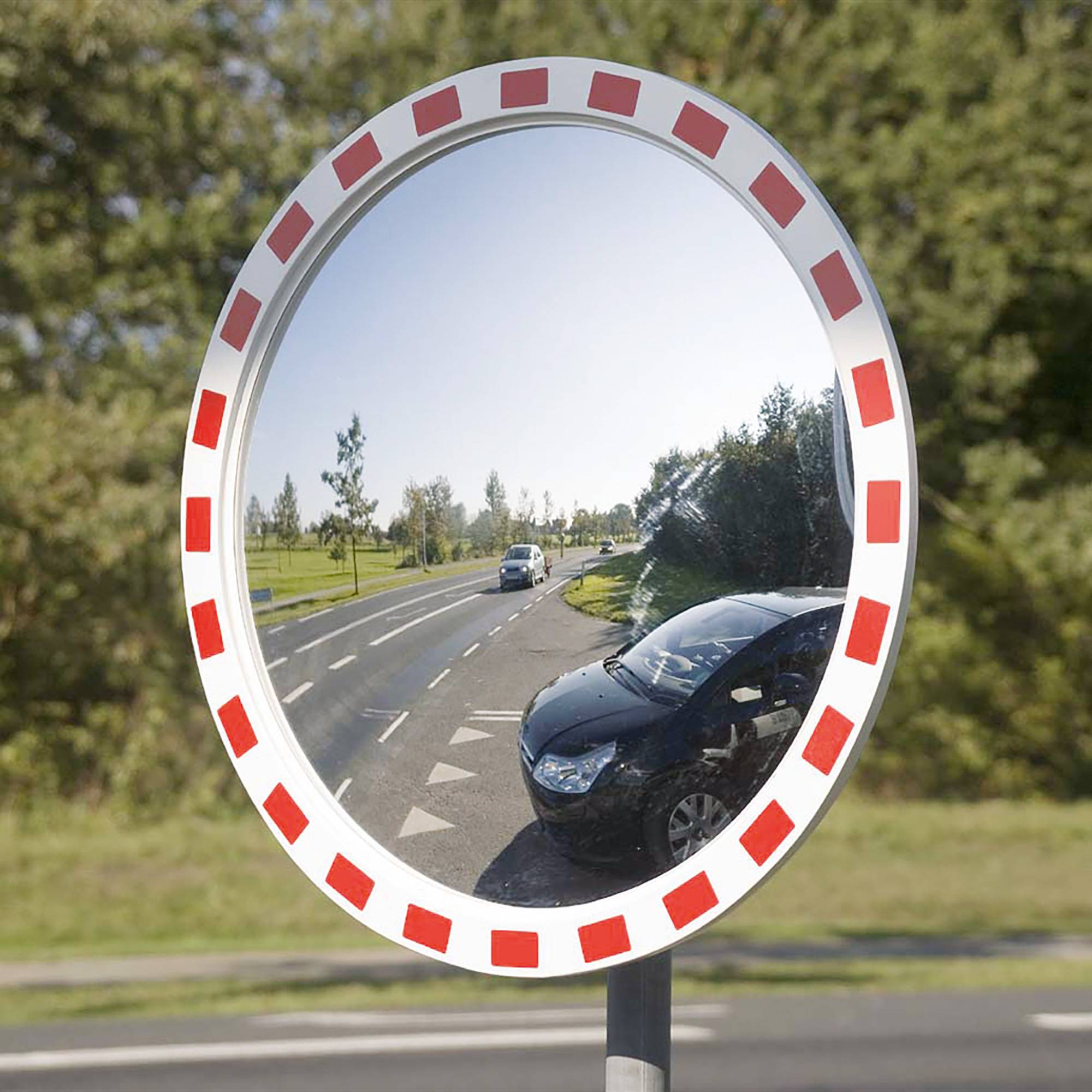 EUCRYL Verkehrsspiegel aus Acryl, 800 mm Durchmesser, integrierte Halterung für-0
