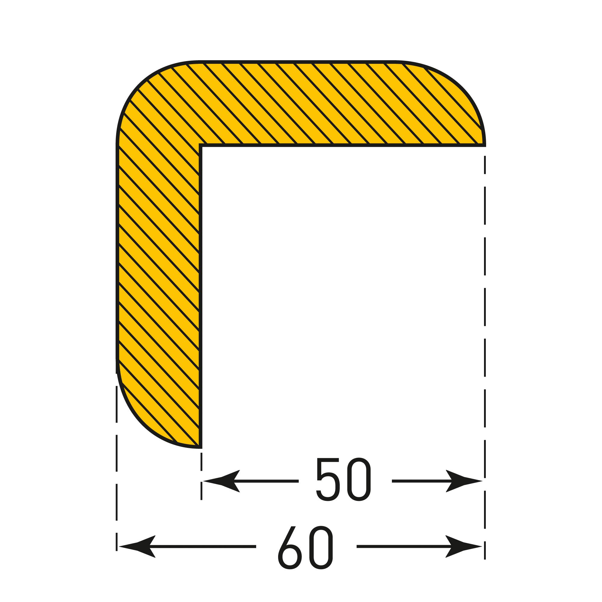MORION-Prallschutz, Winkelform, Kantenschutz 60/60, 1000 mm schwarz/gelb, magnet-3
