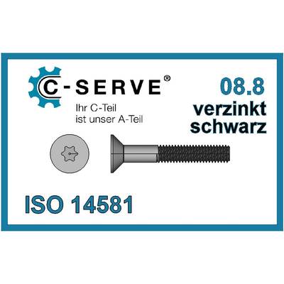 Senkschrauben DIN/ISO 14581 08.8 verzinkt schwarz