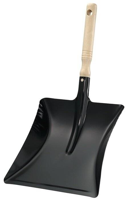Kehrschaufel m.Holzgriff MET schwarz lack.Bl.L220xB230mm-0