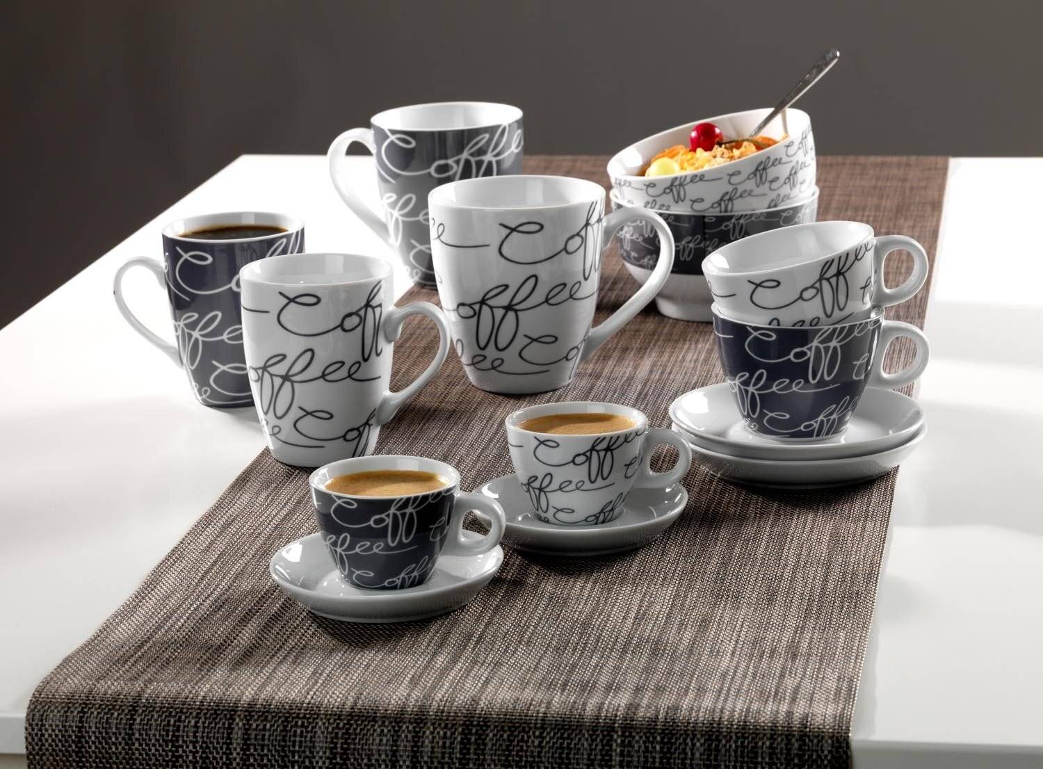 FLIRT by R&B Espressotasse Cornello mit Untertasse 80 ml grey 2er Set-3