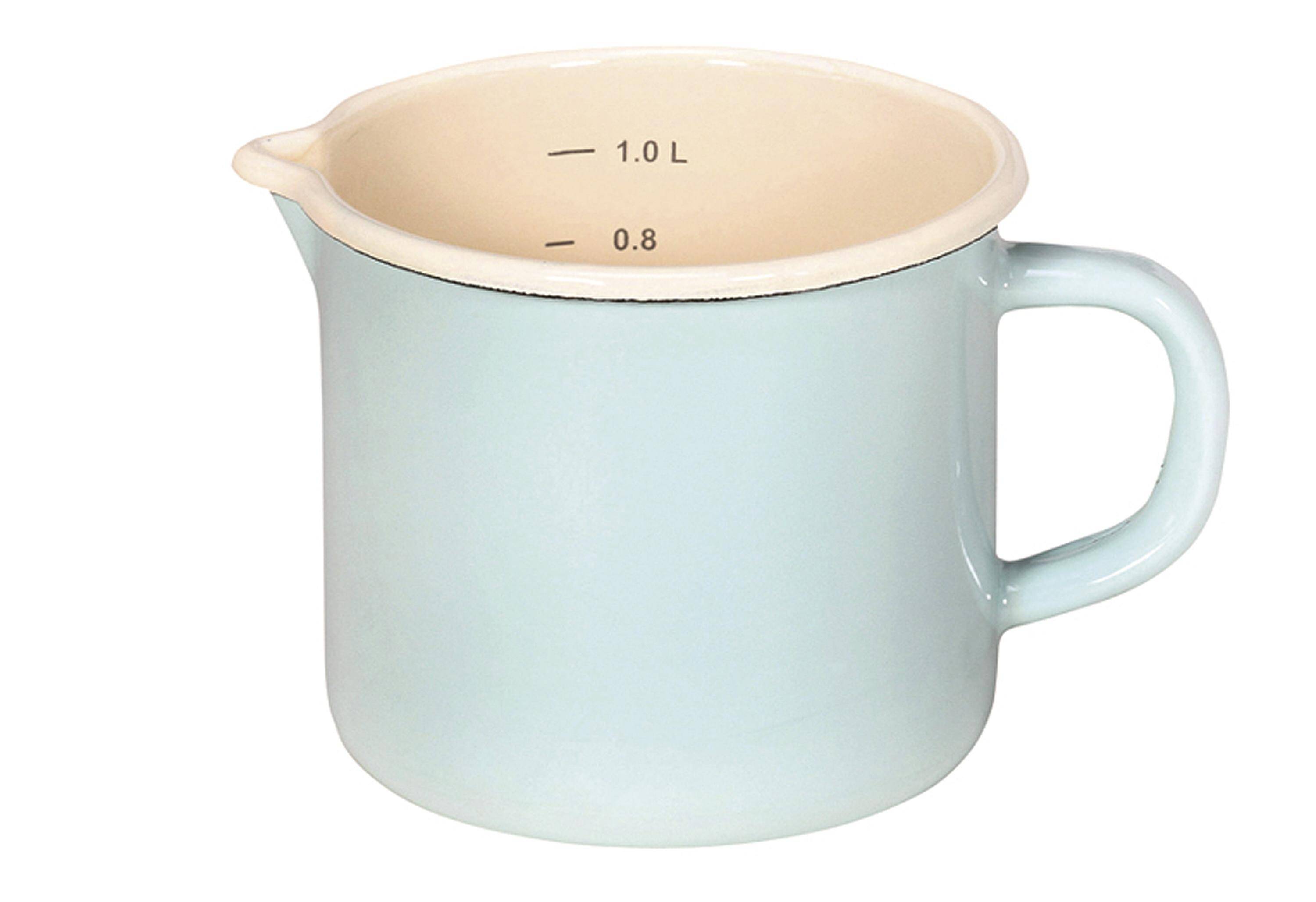 KARL KRÜGER Milchtopf mit Ausguss und Innenskalierung Ø12cm mint