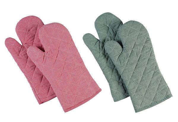 WENKO Topfhandschuhe Country - Ofenhandschuhe, 2er Set, Baumwolle, 17 x 31 cm,