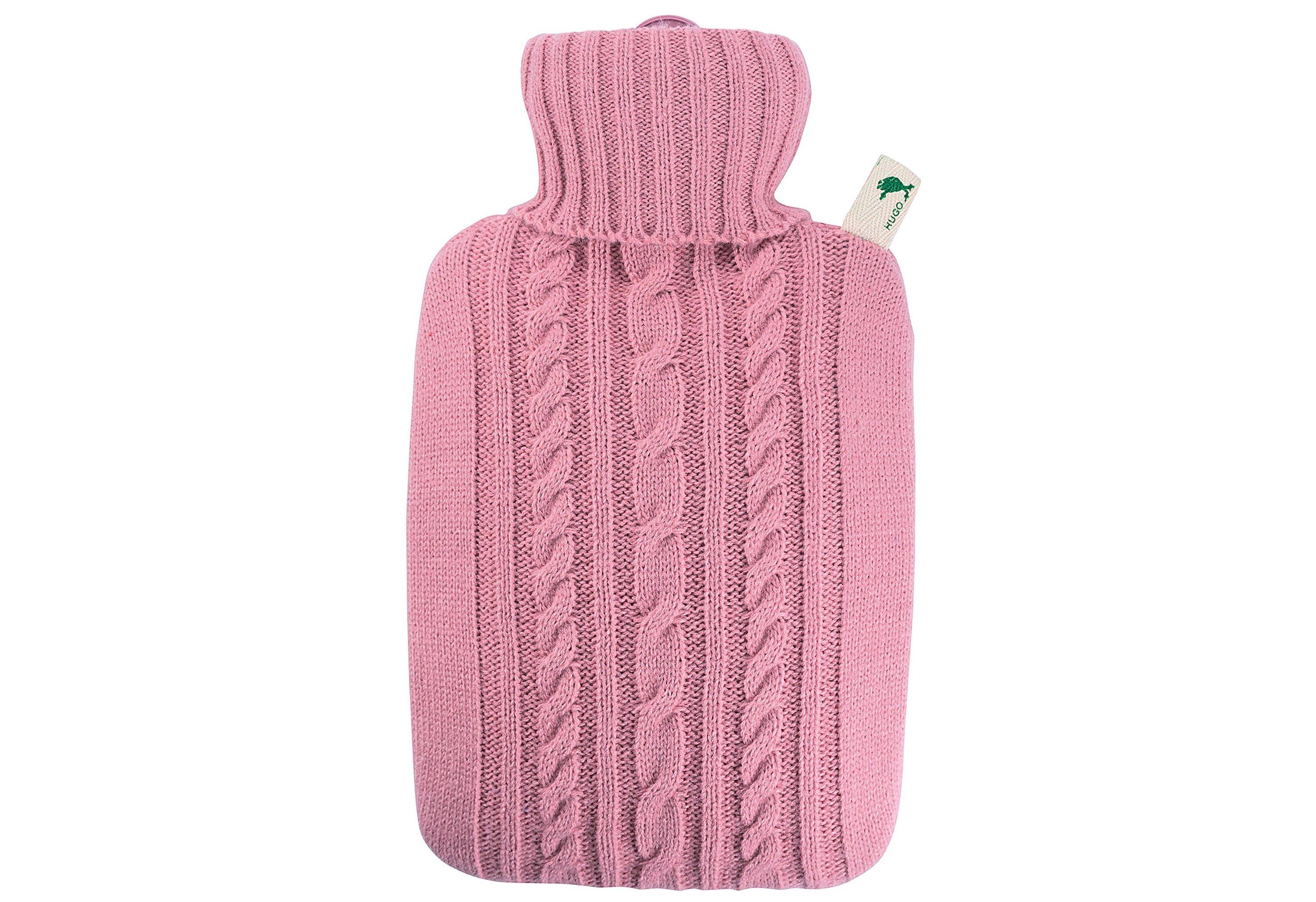HUGO FROSCH Wärmflasche Klassik 1,8l Strickbezug pastell-rosa-0