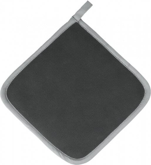 Topflappen Anti-Rutsch 22 x 22 cm Baumwolle grau/schwarz-1