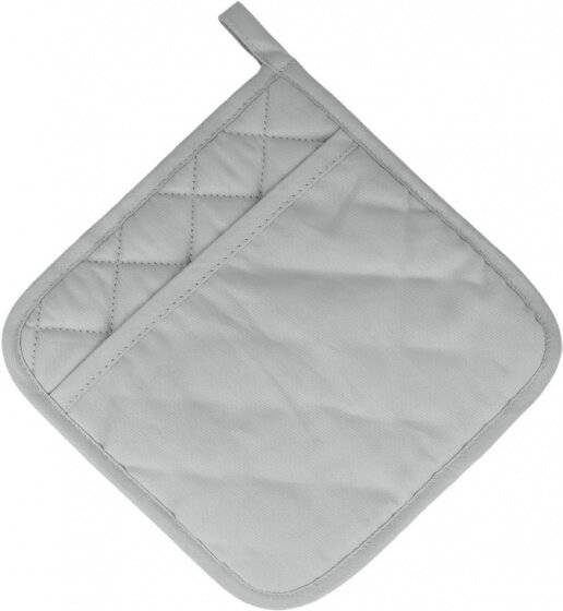 Topflappen Anti-Rutsch 22 x 22 cm Baumwolle grau/schwarz-2