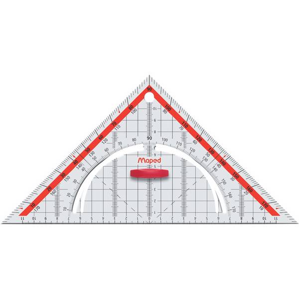 Geometrie-Dreieck Technic Plastik 26cm transparent Kunststoff-Etui