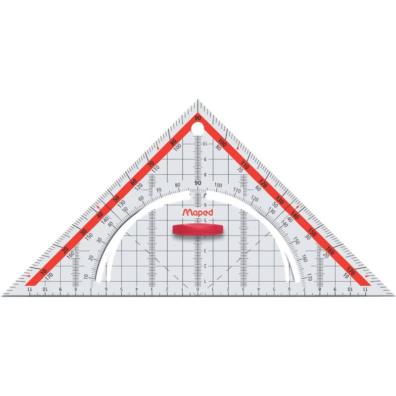Geometrie-Dreieck Technic Plastik 26cm transparent Kunststoff-Etui-0