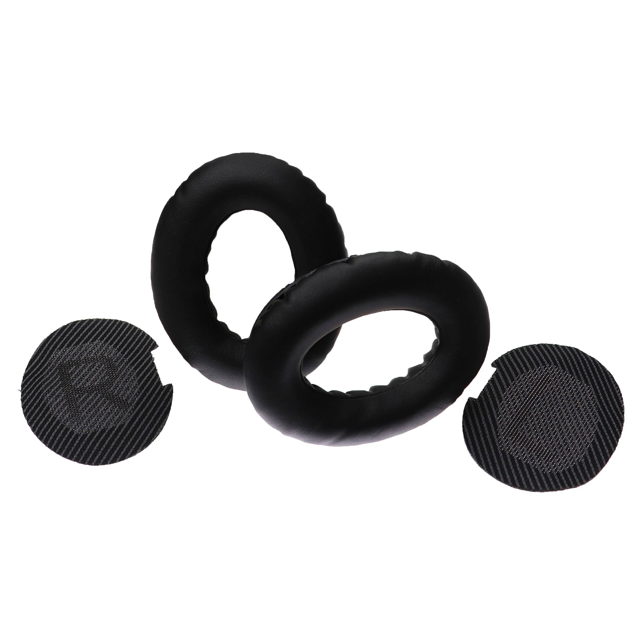 vhbw Ohrpolster kompatibel mit Bose QuietComfort 35 | 25, 2, 15 Kopfhörer Headset, Kunststoff Schwarz-0