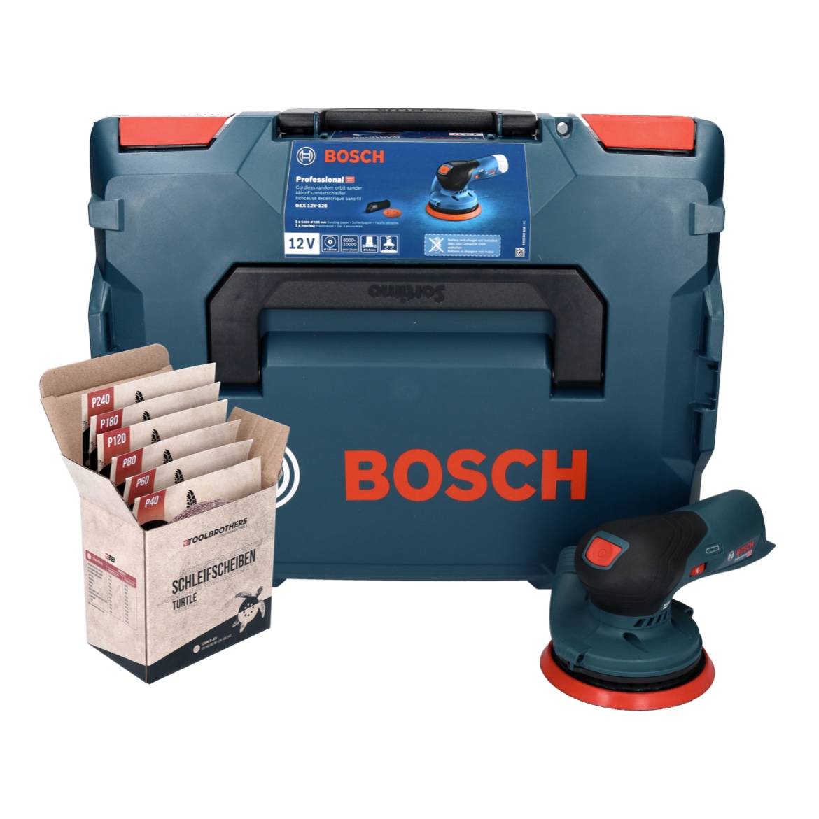 Bosch GEX 12V-125 Professional Akku Exzenterschleifer 12 V 125 mm Brushless + L-Boxx ( 0601372100 )-1