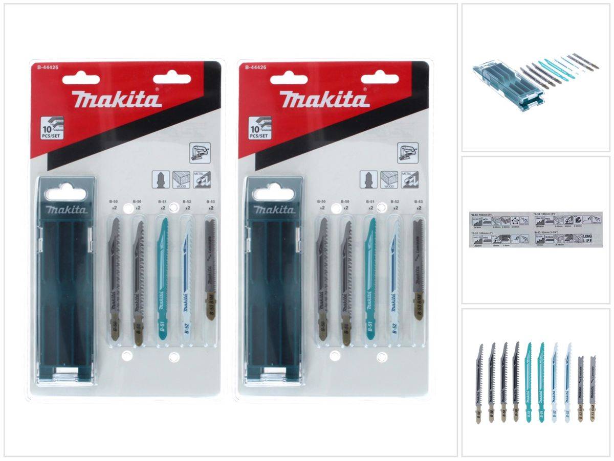Makita Stichsägeblatt Sortiment B 2 Stk. ( 2x B-44426 ) 20 tlg. für Holz / Kunststoff / Metall / Parkett / Laminat-0