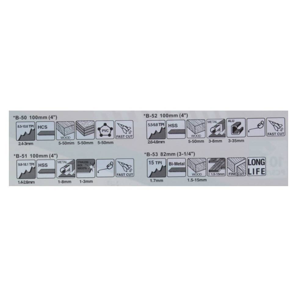Makita Stichsägeblatt Sortiment B 2 Stk. ( 2x B-44426 ) 20 tlg. für Holz / Kunststoff / Metall / Parkett / Laminat-3