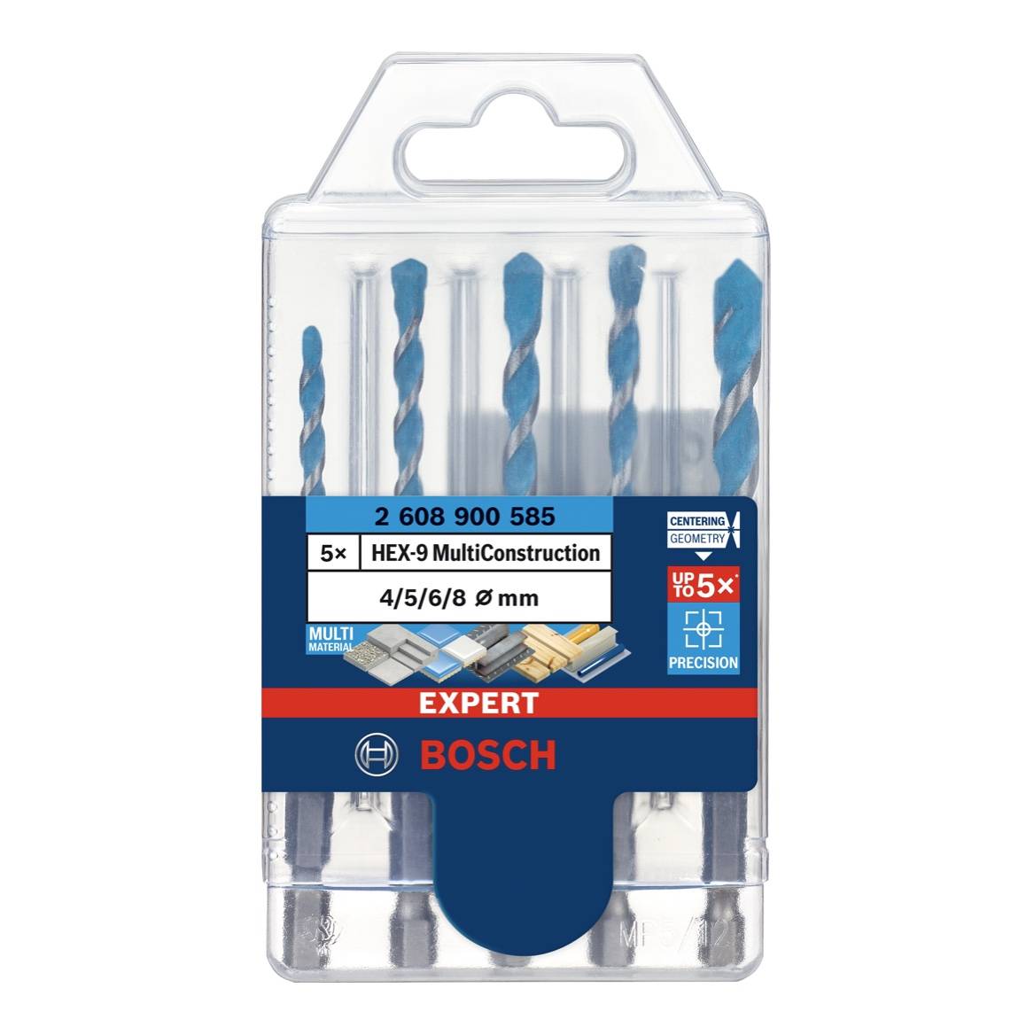 Bosch Expert MultiConstruction HEX-9 Bohrer-Set 4/5/6/6/8 mm 5tlg. - 2608900585-1
