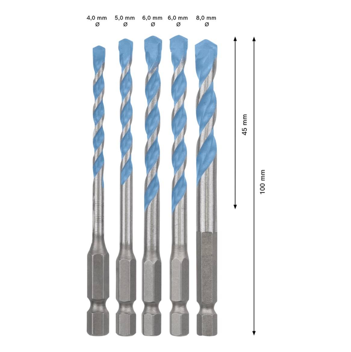 Bosch Expert MultiConstruction HEX-9 Bohrer-Set 4/5/6/6/8 mm 5tlg. - 2608900585-2
