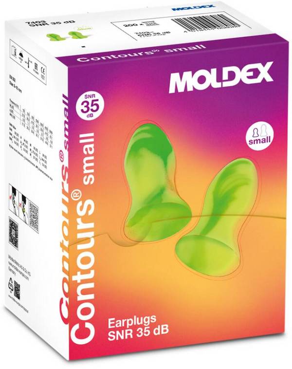 Gehörschutzstöpsel Contours® 740301 Größe small Inhalt 200 Paar kleine Stöpsel, paarweise verpackt