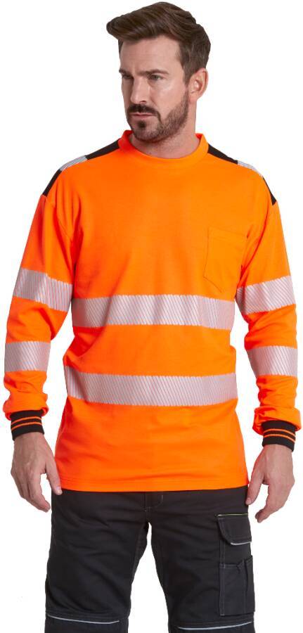 Warnschutz-T-Shirt Langarm T185 Klasse 3 T185OBRXXL Größe XXL Farbe warnorange / schwarz-2