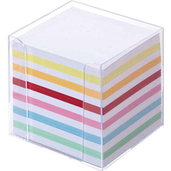 FOLIA - Zettelbox transparent inkl. 700 Notizzettel farbig sortiert
