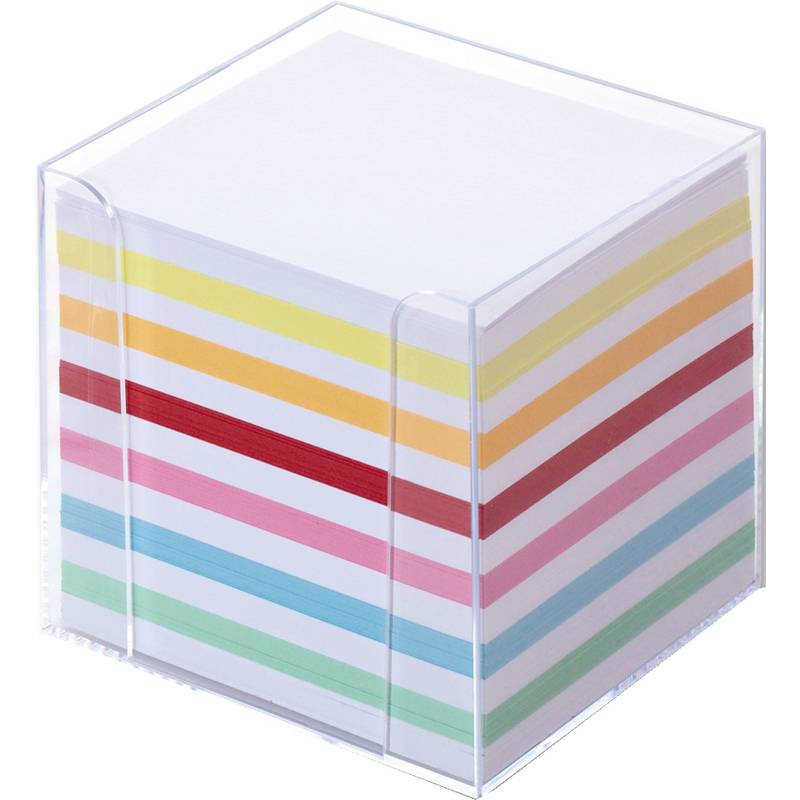 FOLIA - Zettelbox transparent inkl. 700 Notizzettel farbig sortiert-0